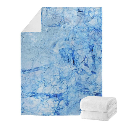 Ice Blue Marble Print Blanket