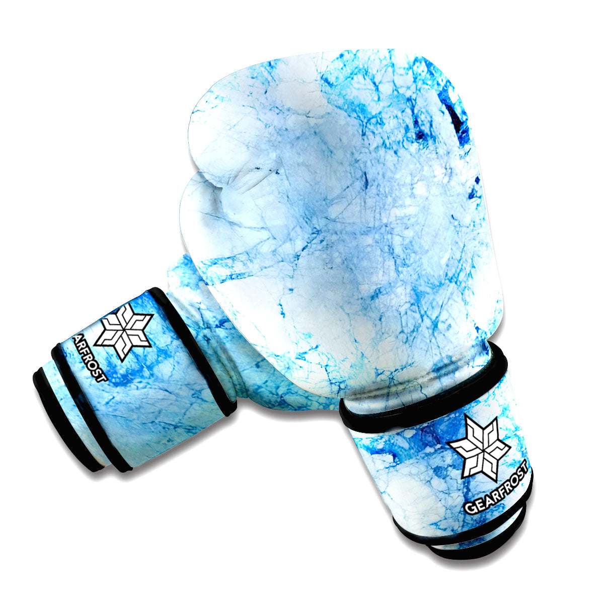 Ice Blue Marble Print Boxing Gloves
