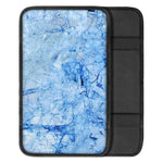Ice Blue Marble Print Car Center Console Cover