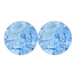 Ice Blue Marble Print Car Coasters