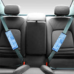 Ice Blue Marble Print Car Seat Belt Covers