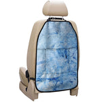 Ice Blue Marble Print Car Seat Organizers