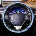 Ice Blue Marble Print Car Steering Wheel Cover