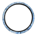Ice Blue Marble Print Car Steering Wheel Cover