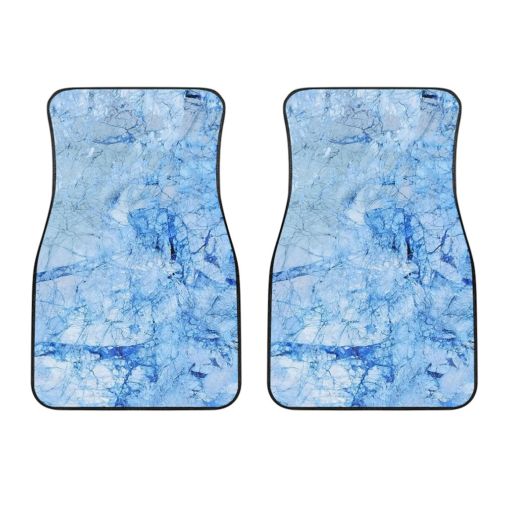 Ice Blue Marble Print Front Car Floor Mats