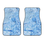 Ice Blue Marble Print Front Car Floor Mats