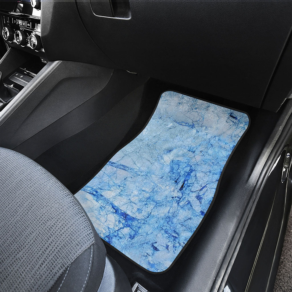 Ice Blue Marble Print Front Car Floor Mats