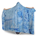 Ice Blue Marble Print Hooded Blanket