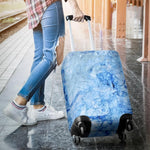 Ice Blue Marble Print Luggage Cover GearFrost