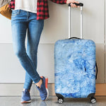 Ice Blue Marble Print Luggage Cover GearFrost