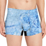 Ice Blue Marble Print Men's Boxer Briefs