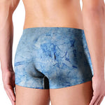 Ice Blue Marble Print Men's Boxer Briefs