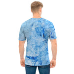Ice Blue Marble Print Men's T-Shirt