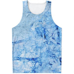 Ice Blue Marble Print Men's Tank Top
