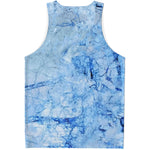 Ice Blue Marble Print Men's Tank Top