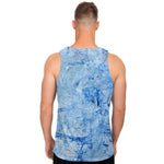 Ice Blue Marble Print Men's Tank Top