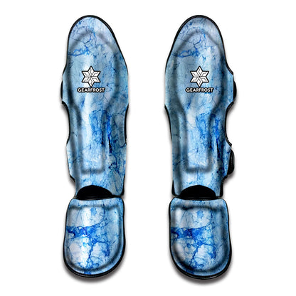 Ice Blue Marble Print Muay Thai Shin Guard