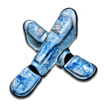 Ice Blue Marble Print Muay Thai Shin Guard