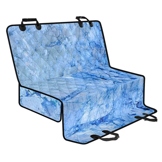 Ice Blue Marble Print Pet Car Back Seat Cover
