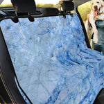 Ice Blue Marble Print Pet Car Back Seat Cover
