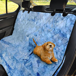 Ice Blue Marble Print Pet Car Back Seat Cover