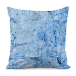 Ice Blue Marble Print Pillow Cover