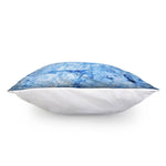 Ice Blue Marble Print Pillow Cover