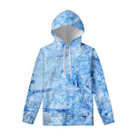 Ice Blue Marble Print Pullover Hoodie