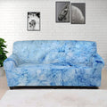 Ice Blue Marble Print Sofa Cover