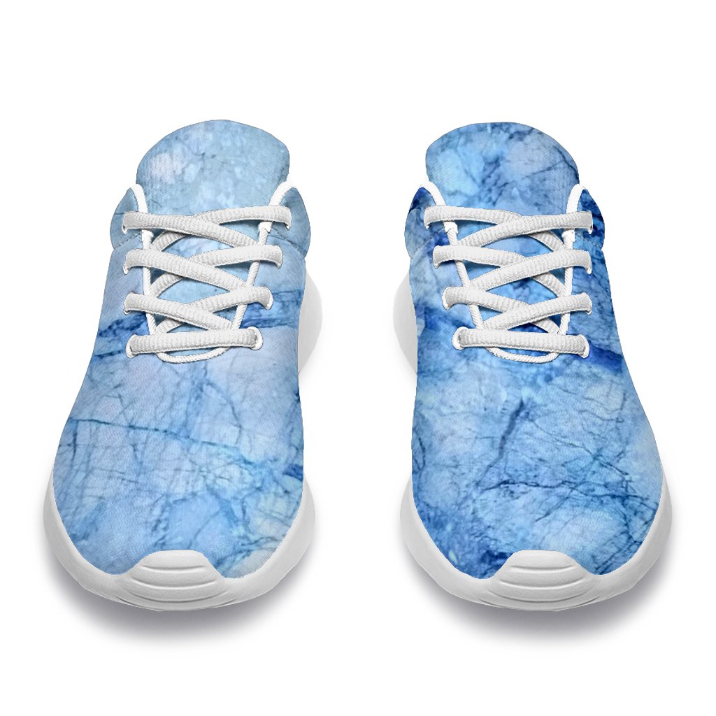 Ice Blue Marble Print Sport Shoes GearFrost