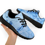 Ice Blue Marble Print Sport Shoes GearFrost