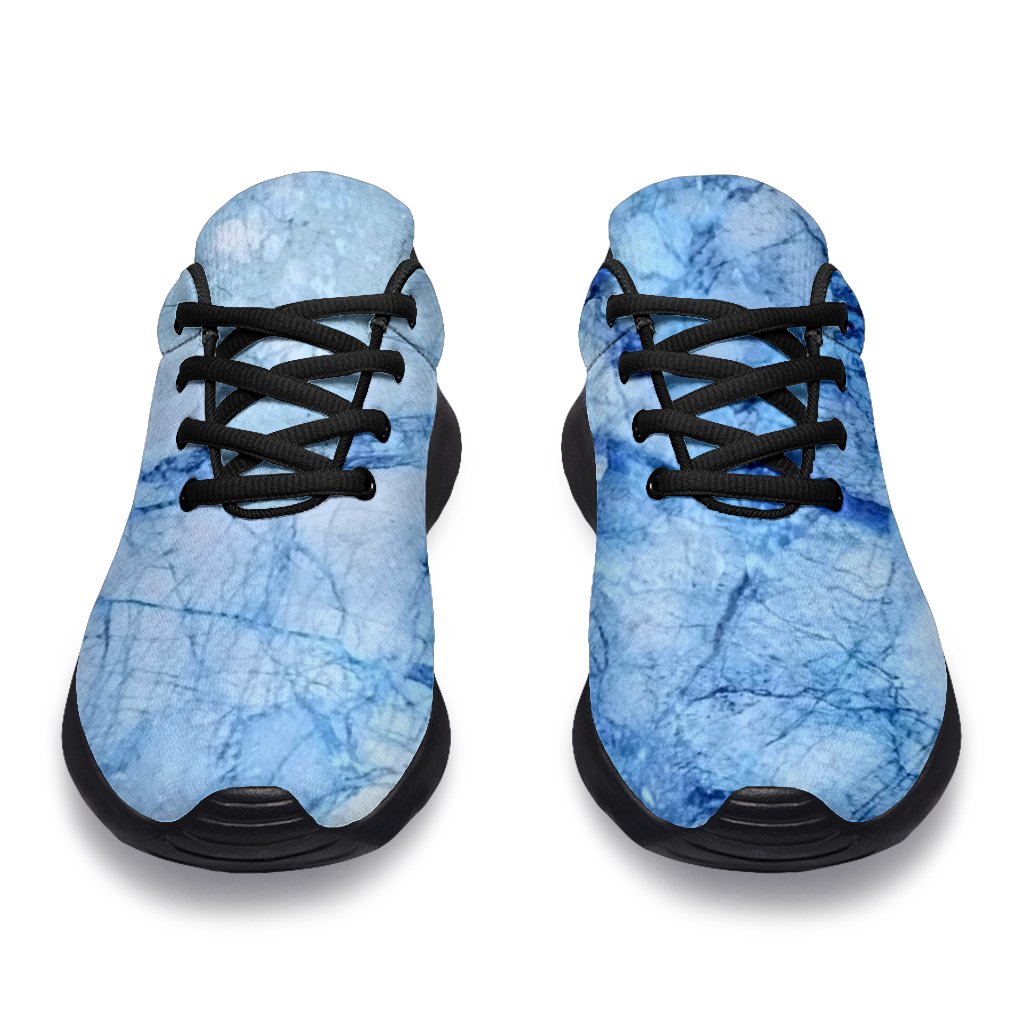 Ice Blue Marble Print Sport Shoes GearFrost