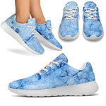 Ice Blue Marble Print Sport Shoes GearFrost