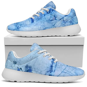 Ice Blue Marble Print Sport Shoes GearFrost