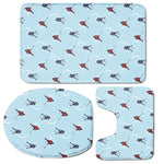 Ice Hockey Players Pattern Print 3 Piece Bath Mat Set