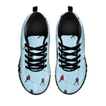 Ice Hockey Players Pattern Print Black Sneakers