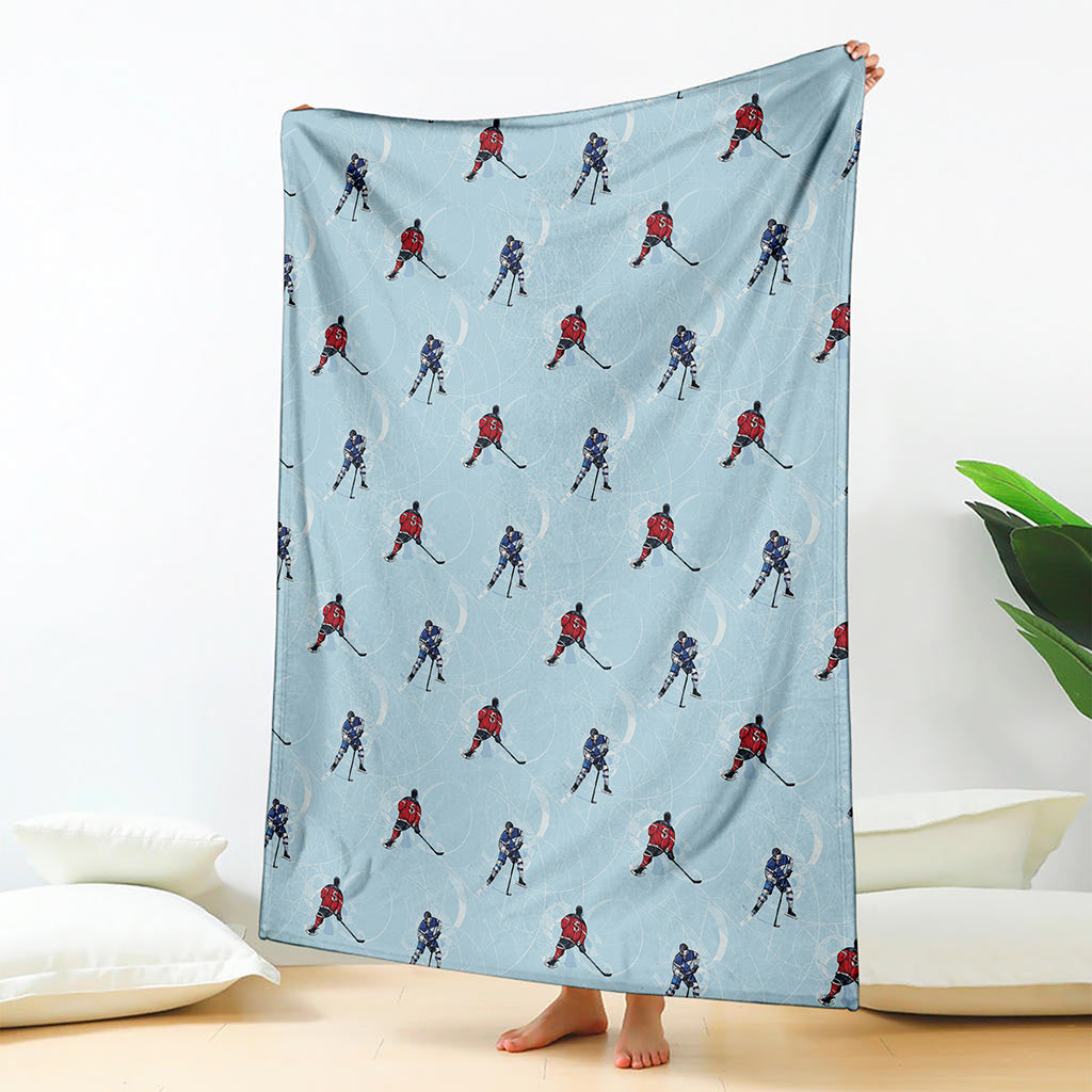 Ice Hockey Players Pattern Print Blanket