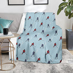 Ice Hockey Players Pattern Print Blanket