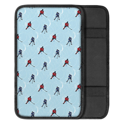 Ice Hockey Players Pattern Print Car Center Console Cover