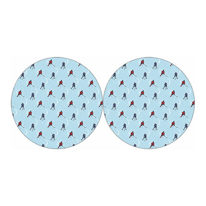 Ice Hockey Players Pattern Print Car Coasters