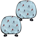 Ice Hockey Players Pattern Print Car Headrest Covers