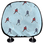 Ice Hockey Players Pattern Print Car Headrest Covers