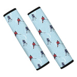 Ice Hockey Players Pattern Print Car Seat Belt Covers