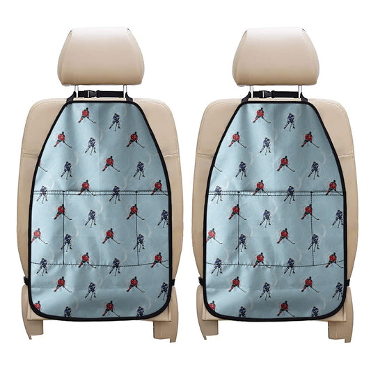 Ice Hockey Players Pattern Print Car Seat Organizers