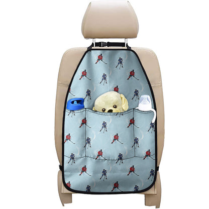 Ice Hockey Players Pattern Print Car Seat Organizers