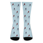 Ice Hockey Players Pattern Print Crew Socks