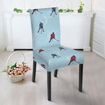 Ice Hockey Players Pattern Print Dining Chair Slipcover