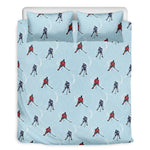Ice Hockey Players Pattern Print Duvet Cover Bedding Set