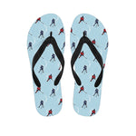 Ice Hockey Players Pattern Print Flip Flops