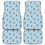Ice Hockey Players Pattern Print Front and Back Car Floor Mats